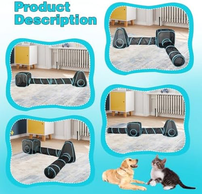 Outdoor Cat Enclosure, 4-in-1 Cat Tent Tunnel Playpen Set - Image 7