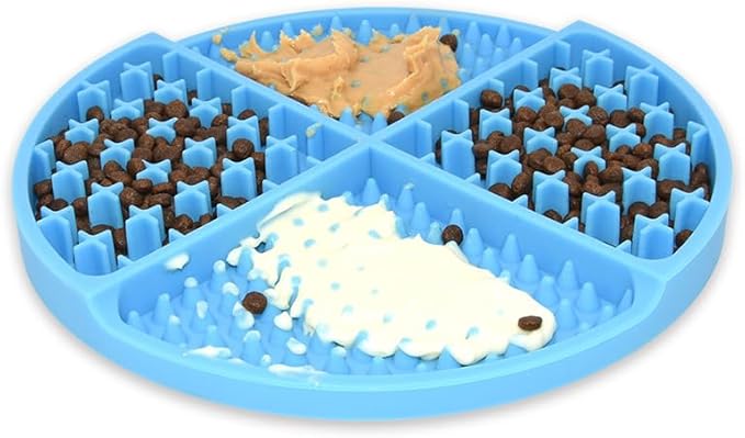 Dog Food Lick Mat-Slow Feeder Bowls for Large Dogs Boredom & Anxiety Relief|Snuffle Calming Mat for Bathing & Grooming |Pet Feeding Reminder Perfect for Treats,Yogurt,Or Peanut Butter|Orange (Blue)