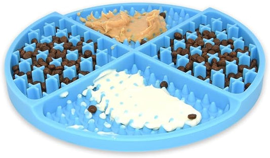 Dog Food Lick Mat-Slow Feeder Bowls for Large Dogs Boredom & Anxiety Relief|Snuffle Calming Mat for Bathing & Grooming |Pet Feeding Reminder Perfect for Treats,Yogurt,Or Peanut Butter|Orange (Blue)