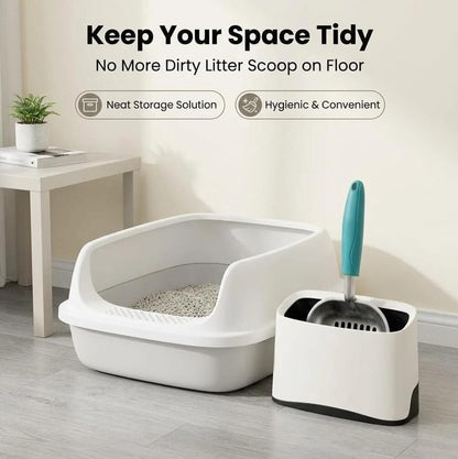 Heavy Duty Cat Litter Scoop with Holder - All Metal Cat Litter Scooper with Holder - Speed Sifter Litter Box Scooper Captures All Clumps - Aluminum Cats Litter Scooper - Image 6