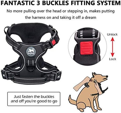 PoyPet No Pull Dog Harness Small with Front Clip & Neck Release Buckle - Image 2