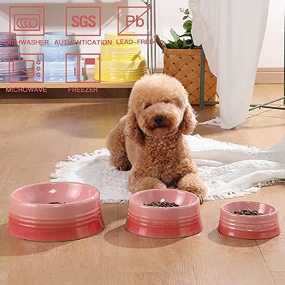 Sweejar Ceramic Dog Bowl, 32 oz, Gradient Pink, Porcelain Pet Dish for Food and Water, Non Skidding, Easy to Clean, Durable, Dishwasher Safe, Minimalist Design - Image 2