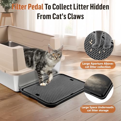 Cat Litter Box Step, Large Cat Litter Ramp with Filter Function, Black - Image 3
