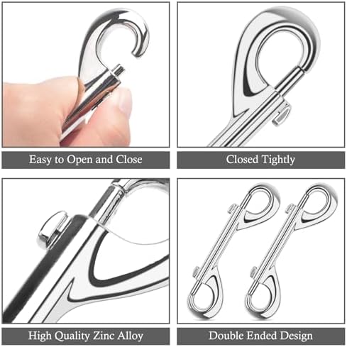 ERKOON 15 Pack Double Ended Bolt Snap Hooks Extra Large 4.7inch Zinc Alloy Mental Clips Heavy-Duty Trigger Snaps for Horse Tack Water Bucket Feed Bucket Dog Leash Horse Pet Sling, 220LBS Load Capacity - Image 2