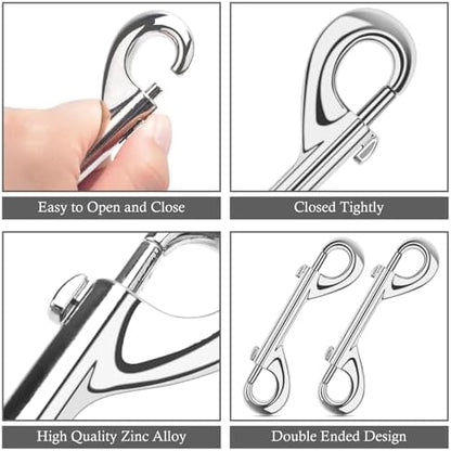 ERKOON 15 Pack Double Ended Bolt Snap Hooks Extra Large 4.7inch Zinc Alloy Mental Clips Heavy-Duty Trigger Snaps for Horse Tack Water Bucket Feed Bucket Dog Leash Horse Pet Sling, 220LBS Load Capacity - Image 2