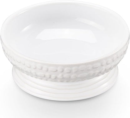6.7" Non-Slip Ceramic Dog Bowl, 23 Oz Heavy-Duty Dog Food/Water Dish, Pet Feeding Bowl for Small and Medium Dogs, Food Grade Porcelain Pet Feeder Bowl, Microwave and Dishwasher Safe, White