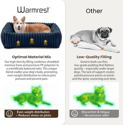 Dog Bed Medium Size Dog, Rectangle Orthopedic Pet Bed for Car and Indoor, Comfort Fluffy Memory Foam Dog Beds with Anti-Slip Bottom,30 x24 x9 Inches,Navy - Image 4