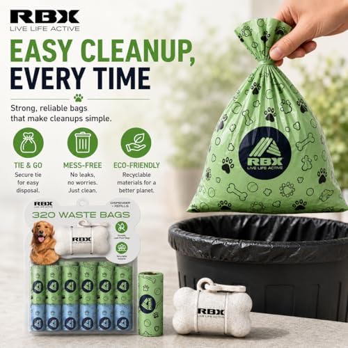 RBX Dog Poop Bags with Leash Holder, 320 Bags, 16 Refill Rolls - Image 5