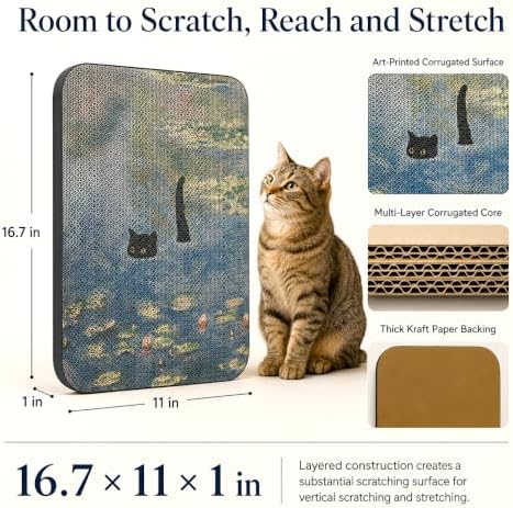 Cat Wall Scratcher, Art Cat Scratching Board for Indoor Cats - Image 2