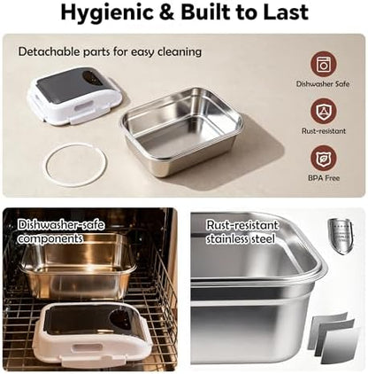 304 Stainless Steel Storage Container with Lid, Metal Storage Bin - Image 6