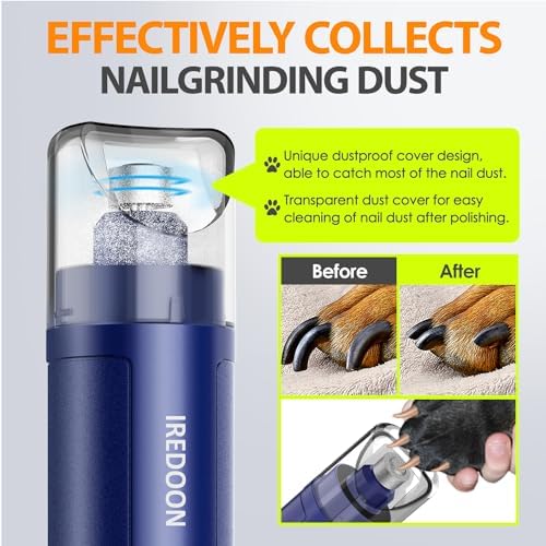 IREDOON Dog Nail Grinder with 4 LED Lights, 3 Speeds Super Quiet for Pets - Image 5