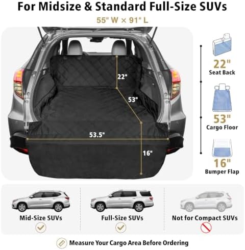 F-color SUV Cargo Liner for Dogs - Trunk Cover with Bumper Flap Protector - Image 2