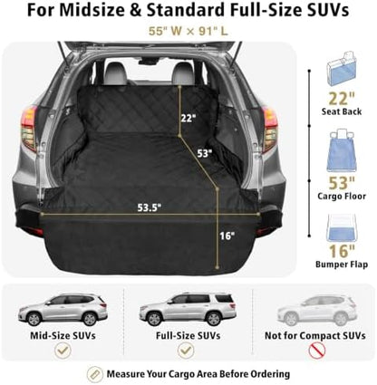 F-color SUV Cargo Liner for Dogs - Trunk Cover with Bumper Flap Protector - Image 2