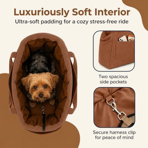 Everyday Cozy Carry Dog Tote for Small Dogs up to 13 lbs, Brown - Image 2