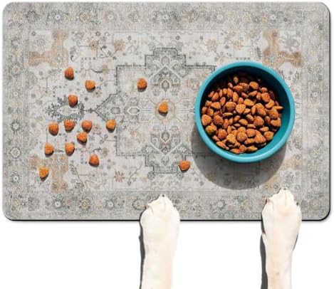 Vintage Tribal Dog Food & Water Mat, Boho Pet Feeding Mat for Floor Non-Slip Waterproof, Super Absorbent Cat Bowl Mat, Easy to Clean Durable Pet Placemat,16" × 24" - Image 7