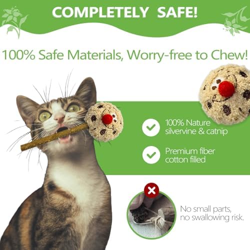 Silvervine Sticks for Cats (5-Pcs), Catnip Lollipop Cat Toy for Indoor Cats, Natural Cat Chew Toys for Kitten Teething and Teeth Cleaning - Image 4
