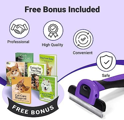 MIU COLOR Pet Grooming Brush, Deshedding Tool for Dogs & Cats, Purple - Image 6