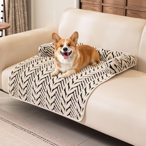 Calming Dog Bed Mats with Neck & Head Support, 35.43 x31.5 inch Black by Whiskopia