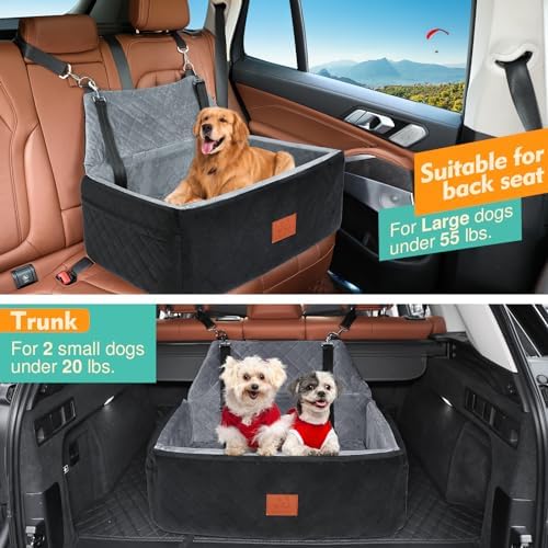 NEEZUKAR Dog Car Seat for Large Medium Size Dogs, Pet Car Seat Under 55 lbs - Image 4