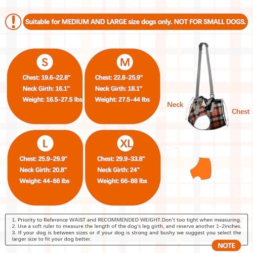 ROZKITCH Dog Lift Harness, Grid Pet Chest Support Aid Veterinarian Approved Sling for Old K9 Help with Poor Stability, Front Legs Disabled Joint Injury Elderly Arthritis ACL Rehabilitation Rehab - Image 5