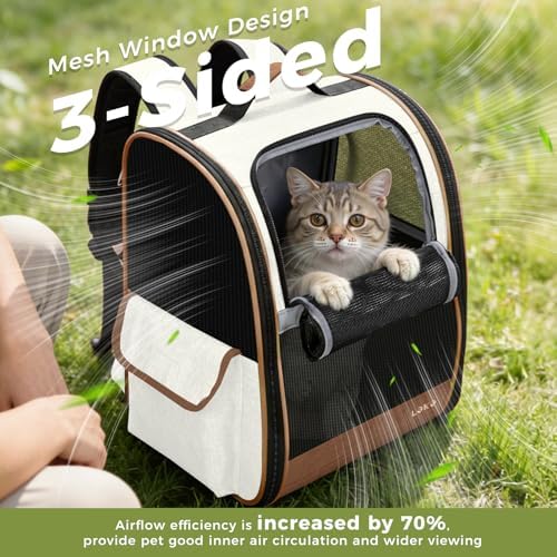 Lekereise Cat Backpack Carriers, Dog Carrier Backpacks with Breathable Mesh for Small Medium Cats Dogs Puppy Up to 18 Lbs, Pet Foldable Carrying Backpack Ventilated for Travel Hiking Collapsible - Image 2