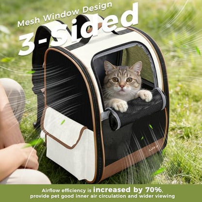Lekereise Cat Backpack Carriers, Dog Carrier Backpacks with Breathable Mesh for Small Medium Cats Dogs Puppy Up to 18 Lbs, Pet Foldable Carrying Backpack Ventilated for Travel Hiking Collapsible - Image 2
