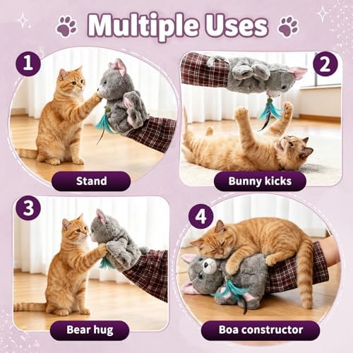 Cat Wrestling Glove with Bell & Catnip, Cats Puppet Wrestler with Tough Padding for Safe Play, Interactive Puppet Toy for Indoor Play, Exercise & Boredom Relief, Family Bonding & Feline Training - Image 5