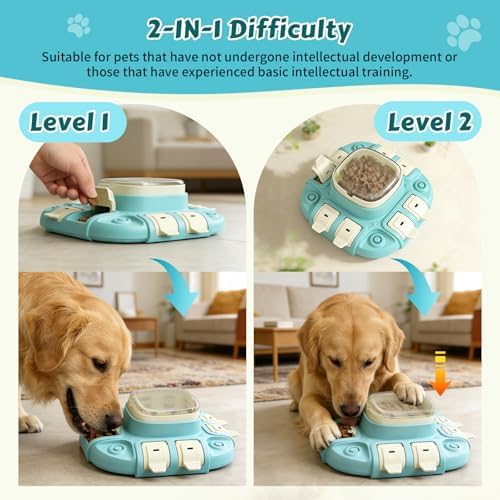 2 Levels Dog Puzzle Toy, Slow Feeder for Fast Eating Pets Interactive Dog Treat Puzzle Toys for IQ Training, Treat Dispenser for Small Medium Large Dogs, Cats - Image 3