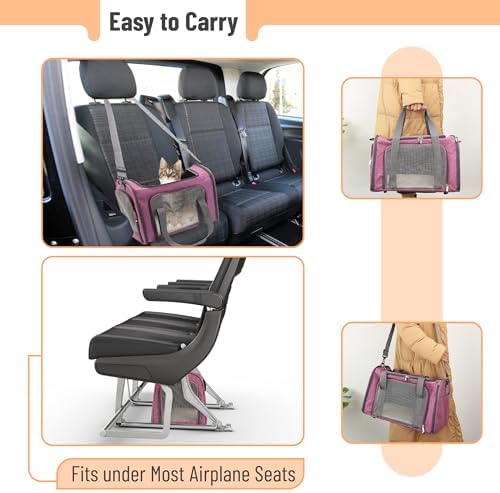 Mr. Pen- Pet Carrier, 17.5" x 11.2" x 11.5", Medium Size, Pink - Image 5