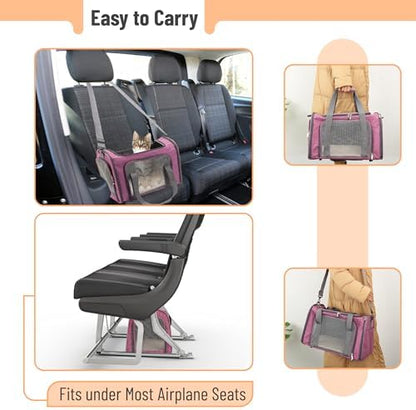 Mr. Pen- Pet Carrier, 17.5" x 11.2" x 11.5", Medium Size, Pink - Image 5