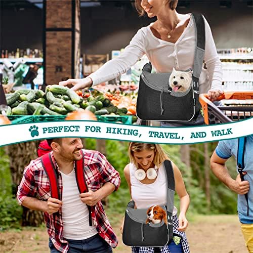 PetAmi Dog Sling Carrier for Small Dog, Hands Free Crossbody Carrier, Black - Image 6