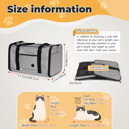 YUDODO 2 Packs 25 lbs Soft Sided Pet Carrier for Large Cat & Small Dog - Image 2