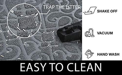 PetLike 2pk 30x18 inch Cat Litter Box Mat, Thick Kitty Litter Trapping Mat, Durable,Waterproof &Washable with Non-Slip Backing, Soft on Kitty Paws and Easy to Clean, BPA Free - Image 4