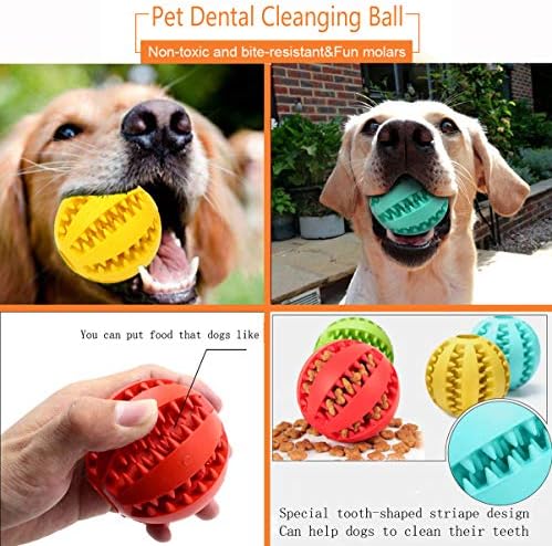 Sunglow 2 Pack Dog Toy Ball - Nontoxic Bite Resistant Teething Toys for Small/Medium/Large Dog and Puppy Cat, Dog Pet Food Treat Feeder Chew Tooth Cleaning Exercise Game IQ Training - Image 4