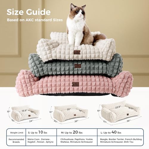 Cat Couch Bed with Fluffy Faux Rabbit Fur for Indoor Cats, 36 Inch - Image 6