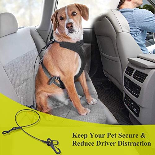 VIVAGLORY Dog Seatbelt Tuffbelt Dog Car Harness, L, Black - Image 6