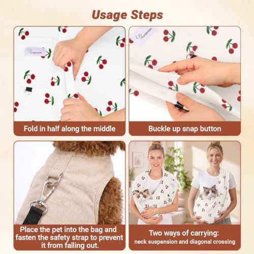 Hands-Free Cat Sling Carrier for Small Dogs & Cats, Soft Fleece - Image 6