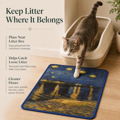 Art Sisal Cat Scratcher Mat, Cat Wall Scratchers for Indoor Cats - Image 3
