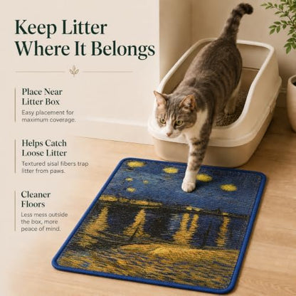 Art Sisal Cat Scratcher Mat, Cat Wall Scratchers for Indoor Cats - Image 3
