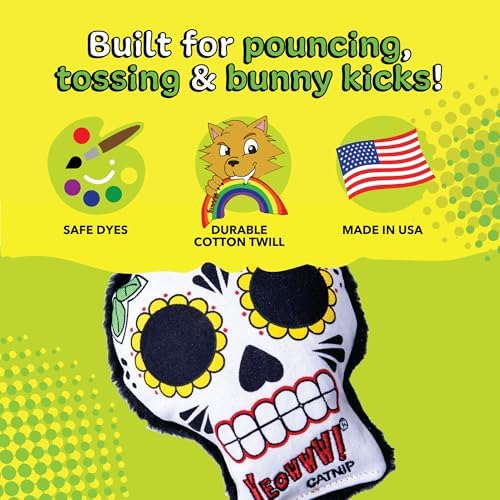 Yeowww! Catnip La CAT-rina Toy for Cats - Día de Los Muertos Design - Made in the USA - Stuffed with Organically Grown Catnip - Image 5