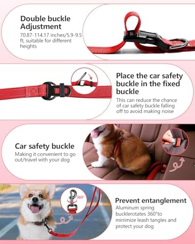 Hands Free Dog Leash & Car Seatbelt Set, Crossbody Leash for Dog Walking - Image 3