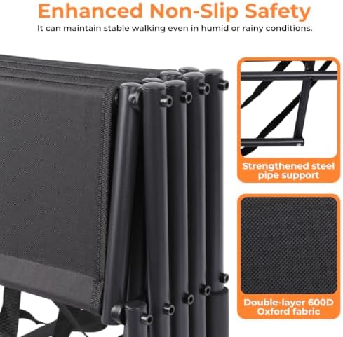 Dog Stairs for Large Dogs,4-Step Foldable Dog Ramp for Car with Non-Slip Surface & Oxford Fabric,Portable & Lightweight Pet Stairs for SUV,Truck,Bed & Couch,Supports up to 132 lbs (Black) - Image 4