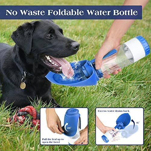 TIOVERY Upgraded Dog Water Bottle, Portable Dog Cat Puppy Pet Water Dispenser Feeder with Drinking Cup and Food Container Leak Proof for Outdoor Walking, Travel, Hiking 12OZ Blue - Image 5