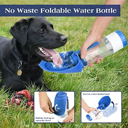 TIOVERY Upgraded Dog Water Bottle, Portable Dog Cat Puppy Pet Water Dispenser Feeder with Drinking Cup and Food Container Leak Proof for Outdoor Walking, Travel, Hiking 12OZ Blue - Image 5