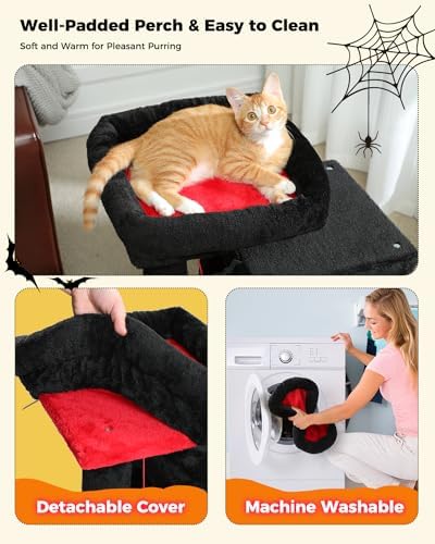 PAWZ Road 30" Cat Tree, Gothic Cat Tower with 2 Condos for Indoor Cats - Image 5