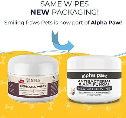 Smiling Paws Pets Comprehensive Pet Care Bundle: Tris Flush Dog & Cat Ear Cleaner Solution with Advanced Cat & Dog Skin Treatment Wipes - Image 7