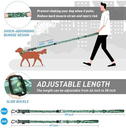 Hotsky Tactical Bungee Shock Absorbing No Pull Dog Leash,Leaves,4-6FT - Image 6