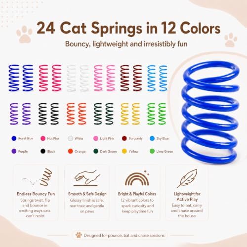 Cat Toys for Indoor Cats, 6 Sisal Balls & 24 Colorful Springs - Image 5