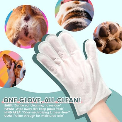 IMMHABI 50-Count Pet Glove Wipes + 400-Ct Square Wipes Bundle | Odor Control & Thick Cleaning | Paws/Ears + Fur/Surfaces - Image 5