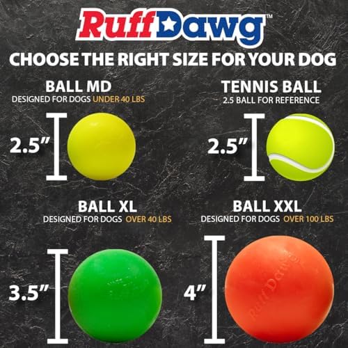 Ruff Dawg Indestructible Dog Ball XL 3.5” – Heavy-Duty Rubber Fetch Toy for Aggressive Chewers – Extreme Bounce, Floats, BPA & Latex Free – Made in USA, Color Varies - Image 7
